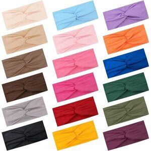 18 Pieces Twist Headbands for Women - Stretchy, Non-Slip Fabric Elastic